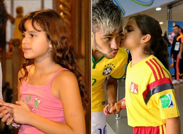 Bruna Marquezine pequena parece com a fã mirim que beija Neymar