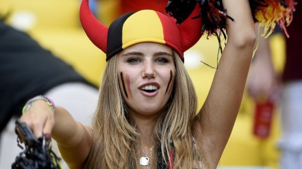 Torcedora Belga Axelle Despiegelaere durante a copa do mundo 2014