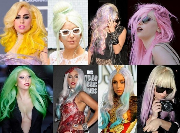 Lady Gaga com cabelo colorido