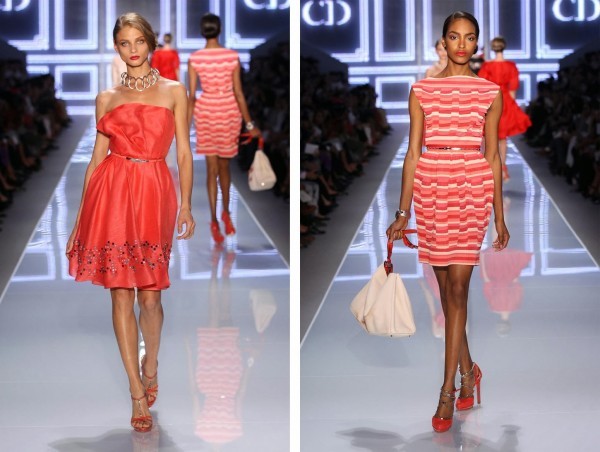 Modelos da Dior desfilando Tendência Laranja