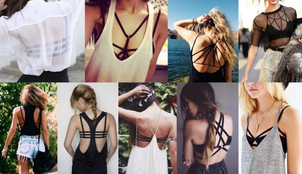 mulheres usando Strappy Bra que é uma tendência da moda Primavera verão
