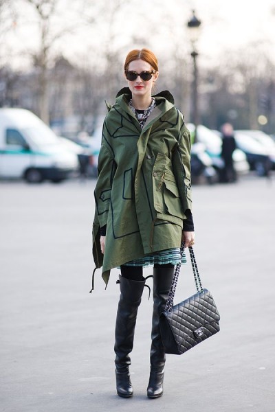 casaco verde estilo militarismo