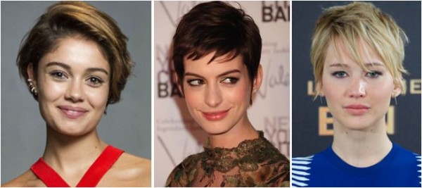 cabelo curto de Sophie Charlotte, Anne Hathaway e Jennifer Lawrence