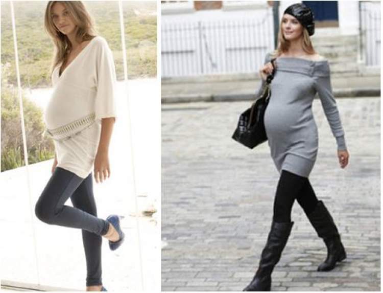 Mulheres grávidas usando lycra