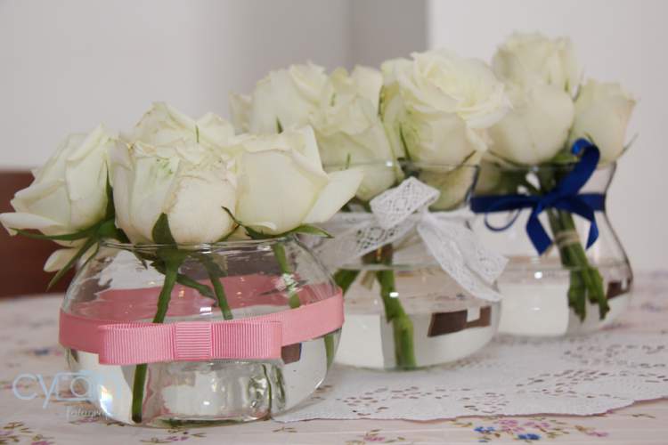 vasos decorados para casamento simples