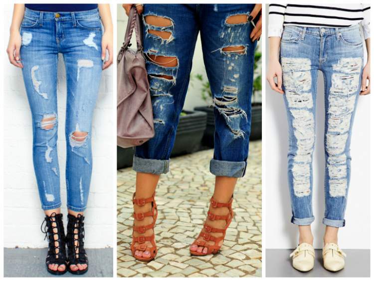 calça jeans rasgada torna o look mais estiloso
