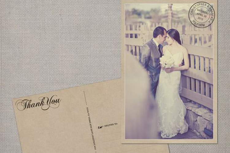 Cartão Postal Personalizado Para Lembrancinha de Casamento