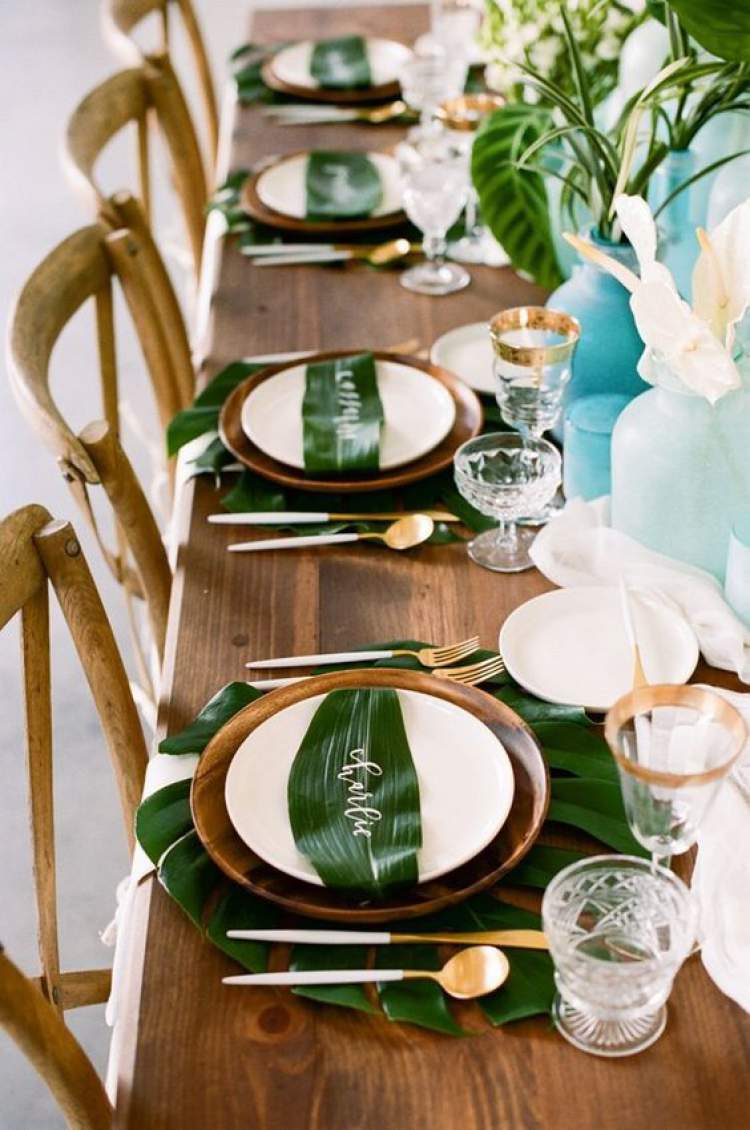 Maneira inovadora de decorar a mesa dos convidados de casamento