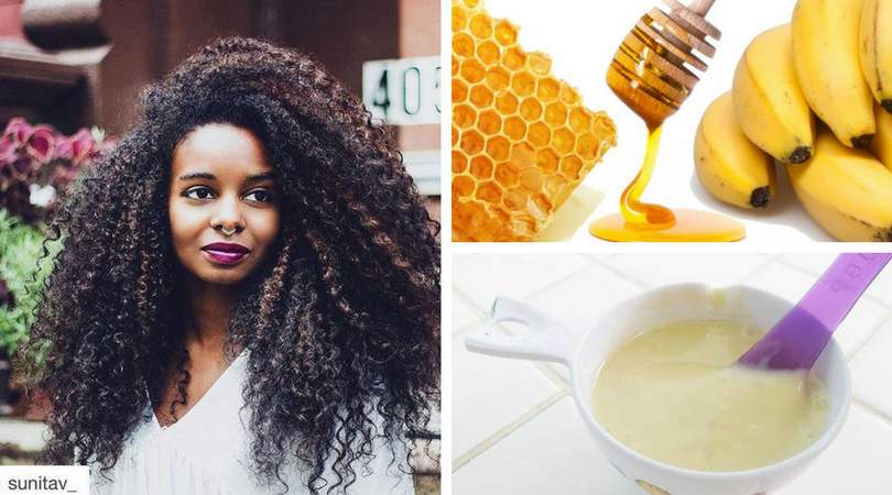 Receita caseira de mel e banana para hidratação de cabelos afros