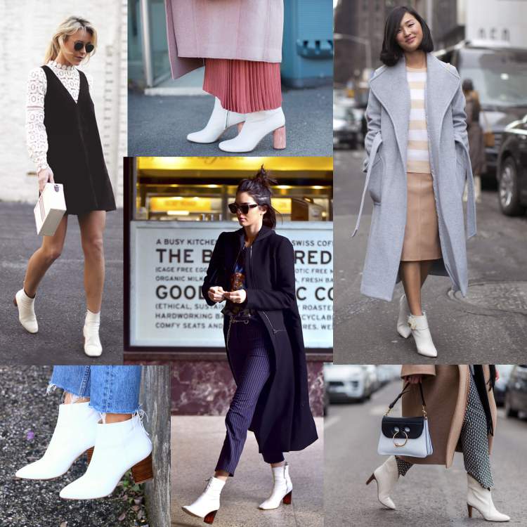 Botas brancas entre as tendências da moda inverno 2018
