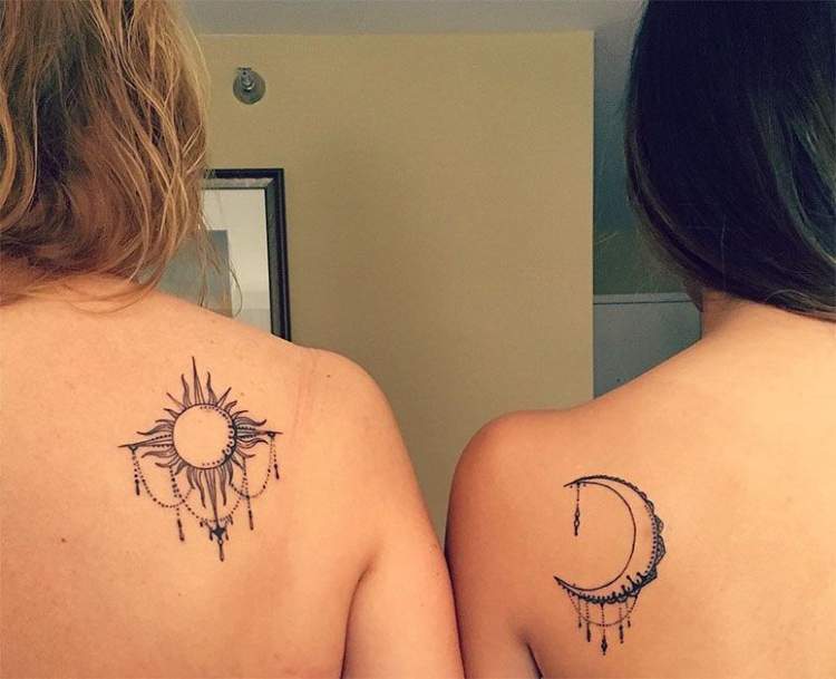 Tatuagem Mãe e Filha: Sol e Lua