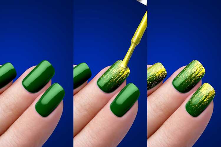 Nail art verde e amarelo