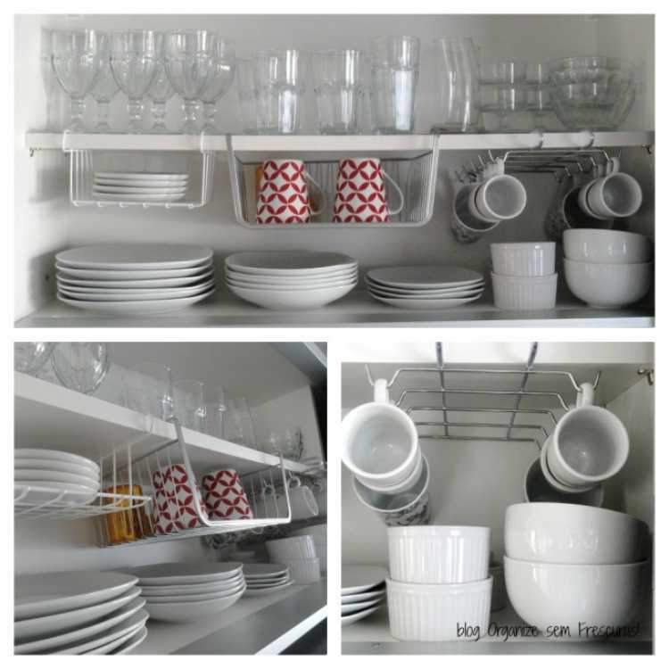 Utilize suportes para aproveitar melhor os espaços de cozinhas pequenas