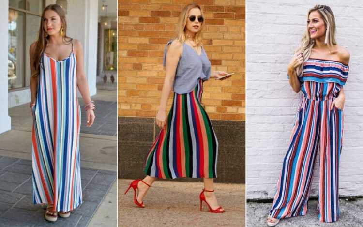Listras coloridas e chamativas é uma das tendências da moda verão 2019