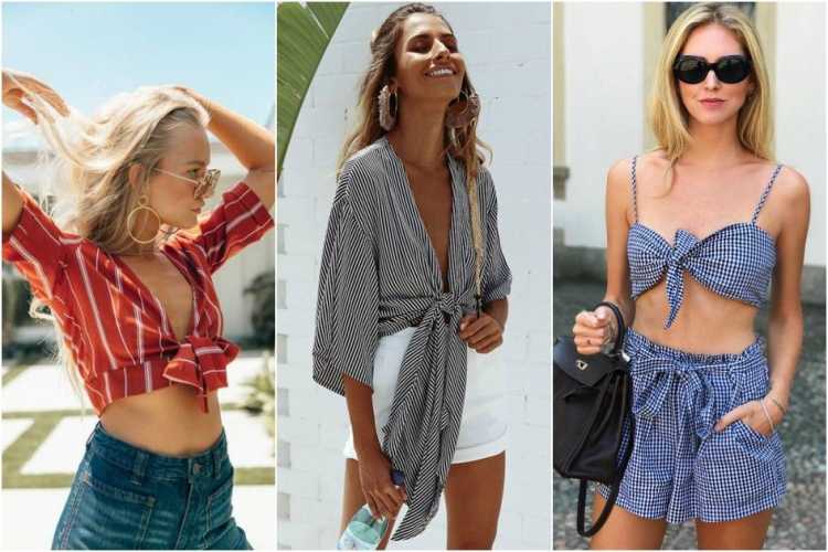 Cropped com nó é uma das tendências de roupas leves para o verão 2019