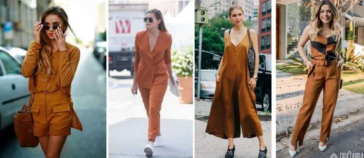 Looks leves com tons terrosos é uma das tendências de roupas leves para o verão 2019