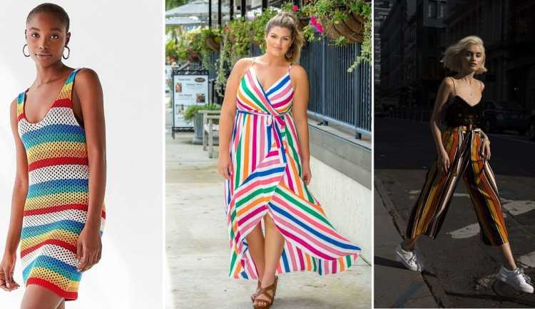 Peças fluidas com estampa arco-íris é uma das tendências de roupas leves para o verão 2019