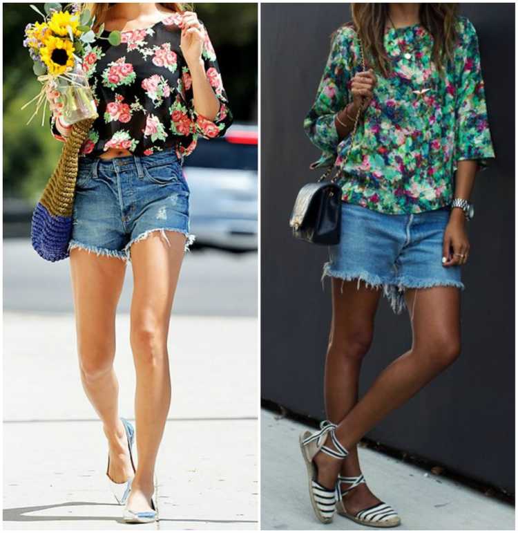 Shorts jeans com blusa floral é uma das inspirações para quem gosta de usar shortinhos no verão